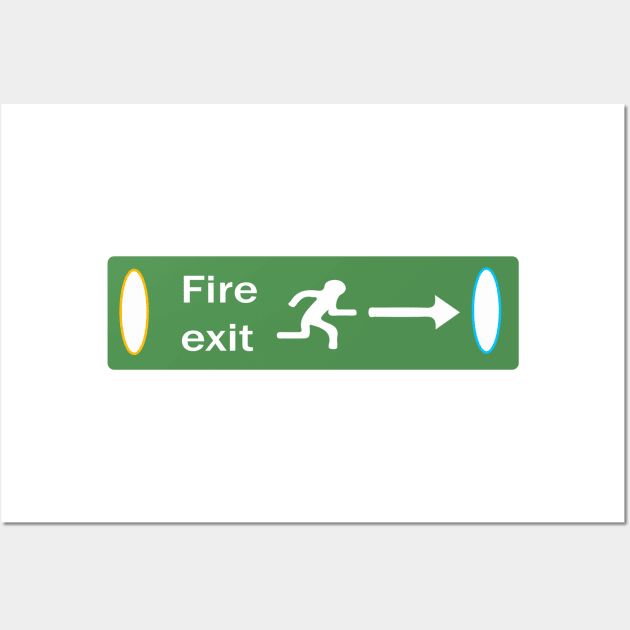 Fire Exit Portal Wall Art by Nerdragedesigns